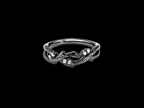 Star Wars™ Fine Jewelry The Dagobah White Diamond Black Rhodium Over Silver Ring 0.10ctw