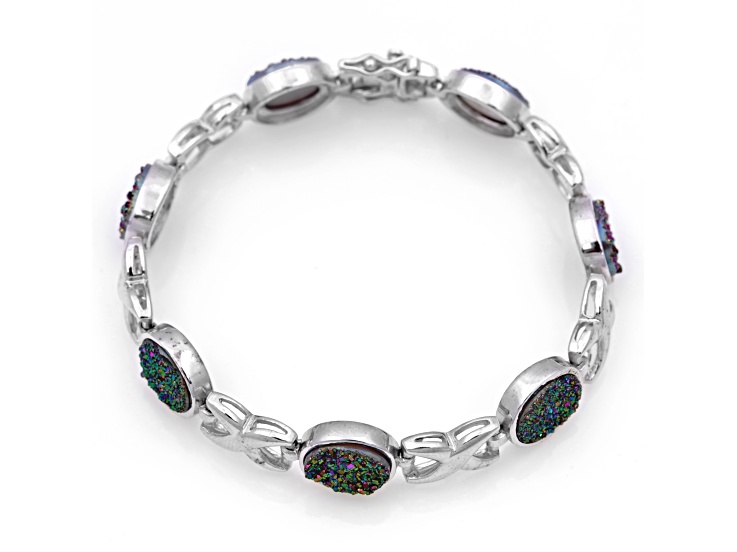 Drusy Sterling Silver Bracelet 15.00ctw