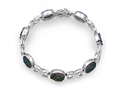 Drusy Sterling Silver Bracelet 15.00ctw