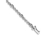 Rhodium Over 10k White Gold Diamond Bracelet