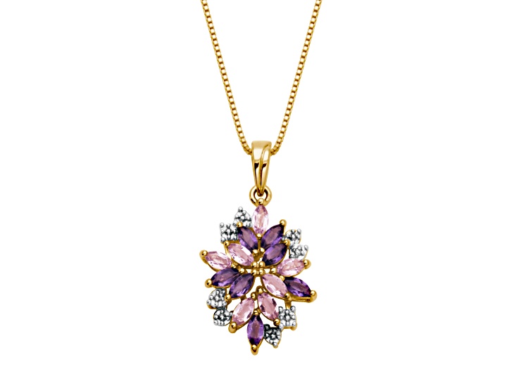 Purple Amethyst 18k Yellow Gold Over Sterling Silver Pendant With