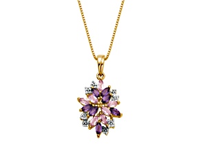 Purple Amethyst 18k Yellow Gold Over Sterling Silver Pendant With Chain 1.52ctw