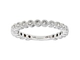 White Lab-Grown Diamond 14k White Gold Milgrain Ring 0.50ctw