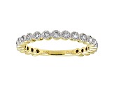 White Lab-Grown Diamond 14k Yellow Gold Milgrain Ring 0.50ctw