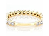 White Lab-Grown Diamond 14k Yellow Gold Milgrain Ring 0.50ctw