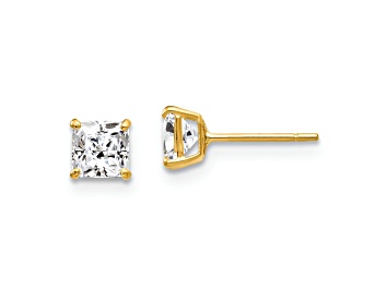 Picture of 14K Yellow Gold Cubic Zirconia Stud Post Earrings