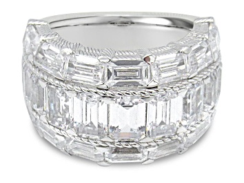 Picture of Judith Ripka 15.97ctw Octagonal Bella Luce Diamond Simulant Rhodium Over Sterling Ring