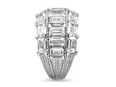 Judith Ripka 15.97ctw Octagonal Bella Luce Diamond Simulant Rhodium Over Sterling Ring