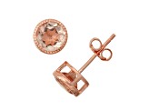 Pink Morganite Simulant 14K Rose Gold Over Sterling Silver Stud Earrings 1.90ctw