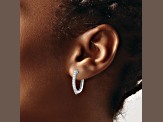 Rhodium Over 14K White Gold Lab Grown Diamond SI1/SI2, G H I, Hinged Hoop Earrings