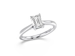 Emerald Cut White Lab Grown Diamond Ring 14k White Gold 1.00ctw.