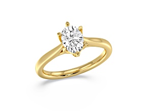 Oval White Lab Grown Diamond Ring 14k Yellow Gold 1.00ctw.
