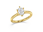 Oval White Lab Grown Diamond Ring 14k Yellow Gold 1.00ctw.