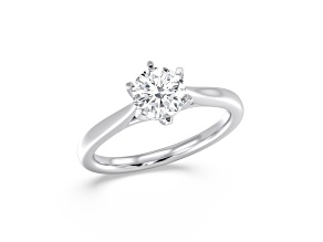 Round White Lab Grown Diamond Ring 14k White Gold 1.50ctw.