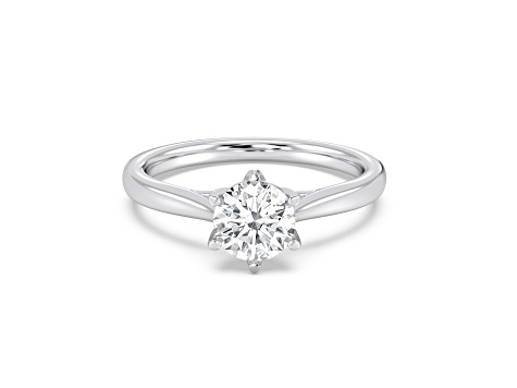 Round White Lab Grown Diamond Ring 14k White Gold 1.50ctw.
