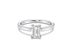 Emerald Cut White Lab Grown Diamond Ring 14k White Gold 1.50ctw.