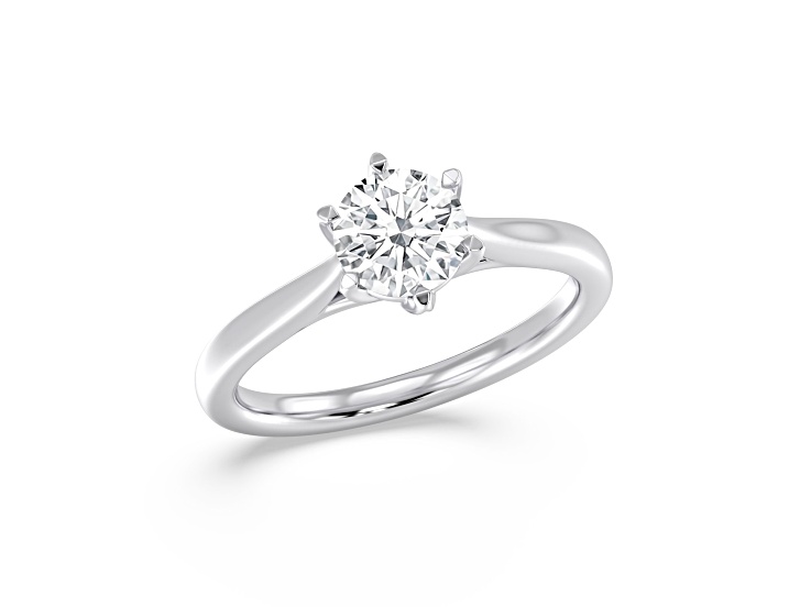 Round White Lab Grown Diamond Ring 14k White Gold 2.00ctw.