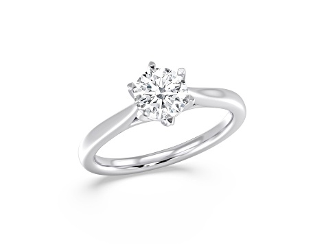 Round White Lab Grown Diamond Ring 14k White Gold 2.00ctw.