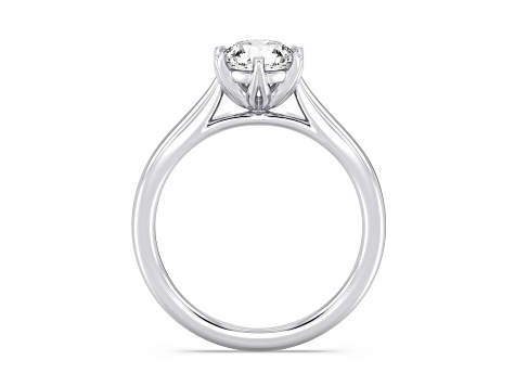Round White Lab Grown Diamond Ring 14k White Gold 2.00ctw.