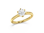 Round White Lab Grown Diamond Ring 14k Yellow Gold 2.00ctw.