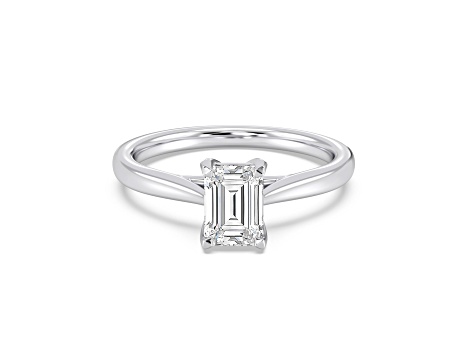 Emerald Cut White Lab Grown Diamond Ring 14k White Gold 2.00ctw.