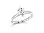 Oval White Lab Grown Diamond Ring 14k White Gold 2.00ctw.