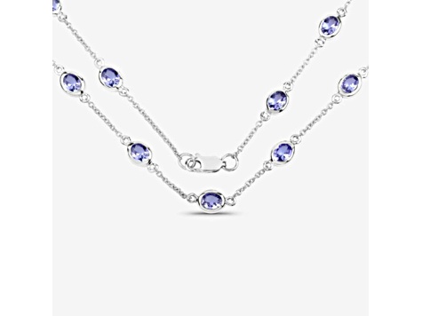 Violet Tanzanite By the Yard Rhodium Over Sterling Silver