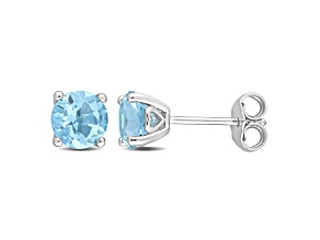 2ctw Sky Blue Topaz Stud Earrings in Sterling Silver