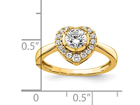 14K Yellow Gold True Origin Lab Grown Diamond VS/SI, D E F, Complete Heart Ring