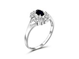 Black Sapphire Rhodium Over Sterling Silver Ring 0.28ctw