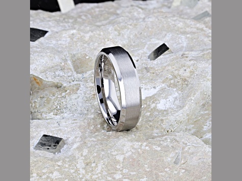 SHIRE Titanium Brushed Center Men's Flat Wedding Ring with