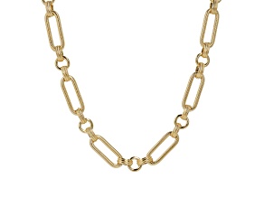 Judith Ripka 14k Gold Clad Verona Elongated Link 18" Necklace