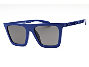 Versace Blue Square Frame / Dark Gray Lenses Sunglasses
