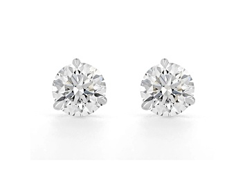Picture of Certified White Lab-Grown Diamond G VS1 18k White Gold 3 Prong Martini Stud Earrings 4.00ctw