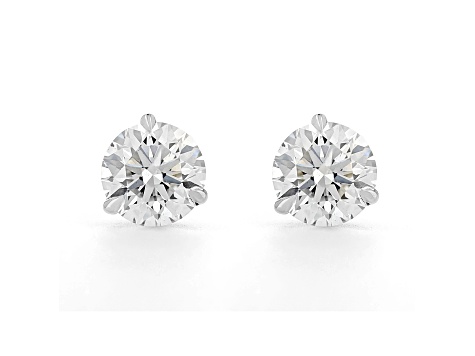 Certified White Lab-Grown Diamond G VS1 18k White Gold 3 Prong Martini Stud Earrings 4.00ctw