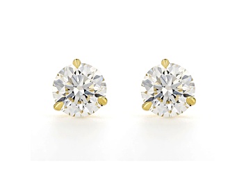 Picture of Certified White Lab-Grown Diamond G VS1 18k Yellow Gold 3 Prong Martini Stud Earrings 4.00ctw