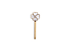Altachè 14K Yellow Gold Over Stainless Steel White Clover Eyewear Charm