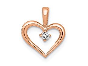 10k Rose Gold Diamond Heart Pendant