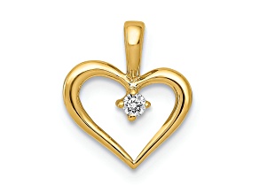 10k Yellow Gold Diamond Heart Pendant