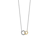 14K Two-tone Gold Lab Grown Diamond SI1/SI2, G H I, Circle Interlocking 18 Inch Necklace 0.41ctw