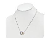 14K Two-tone Gold Lab Grown Diamond SI1/SI2, G H I, Circle Interlocking 18 Inch Necklace 0.41ctw