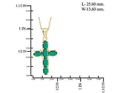 Green Emerald 14K Gold Over Sterling Silver Pendant with Chain 1.80ctw