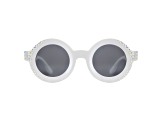 White Crystal Round Frame Sunglasses