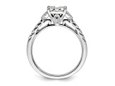 Rhodium Over 14K White Gold Lab Grown Diamond VS/SI GH, Cluster Ring 0.752ctw