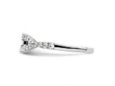 Rhodium Over 14K White Gold Lab Grown Diamond VS/SI GH, Cluster Ring 0.752ctw