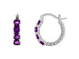 Amethyst Filigree Leverback Sterling Silver Earrings 2.5ctw