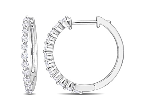 0.50ctw Diamond Hoop Earrings in Platinum