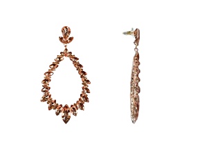 Off Park® Collection, Rose Gold-Tone Open-Center Floral Leaf Crystal Earrings.
