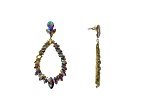 Off Park® Collection, Gold-Tone Open-Center Floral Leaf Oval AB Crystal Earrings.