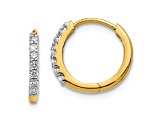 14K Yellow Gold Lab Grown Diamond Hinged Hoop Earrings